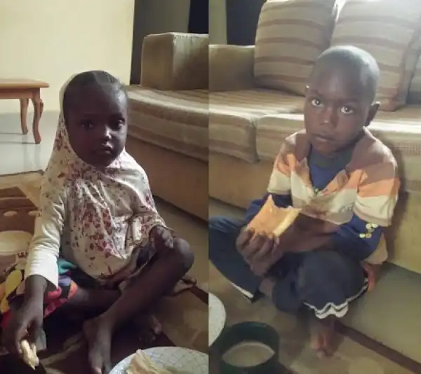 Two children found stranded on the streets of Kaduna state (Photos)